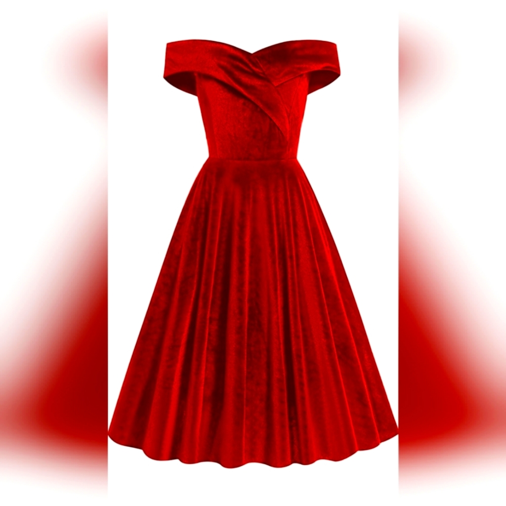 Red velvet holiday dress